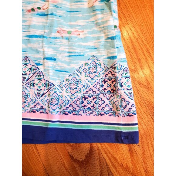 Talbots Petite XLP Tee With Scenic Print & Border Design - Picture 3 of 7